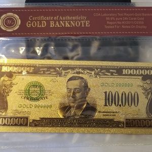 24 K Gold Plated money